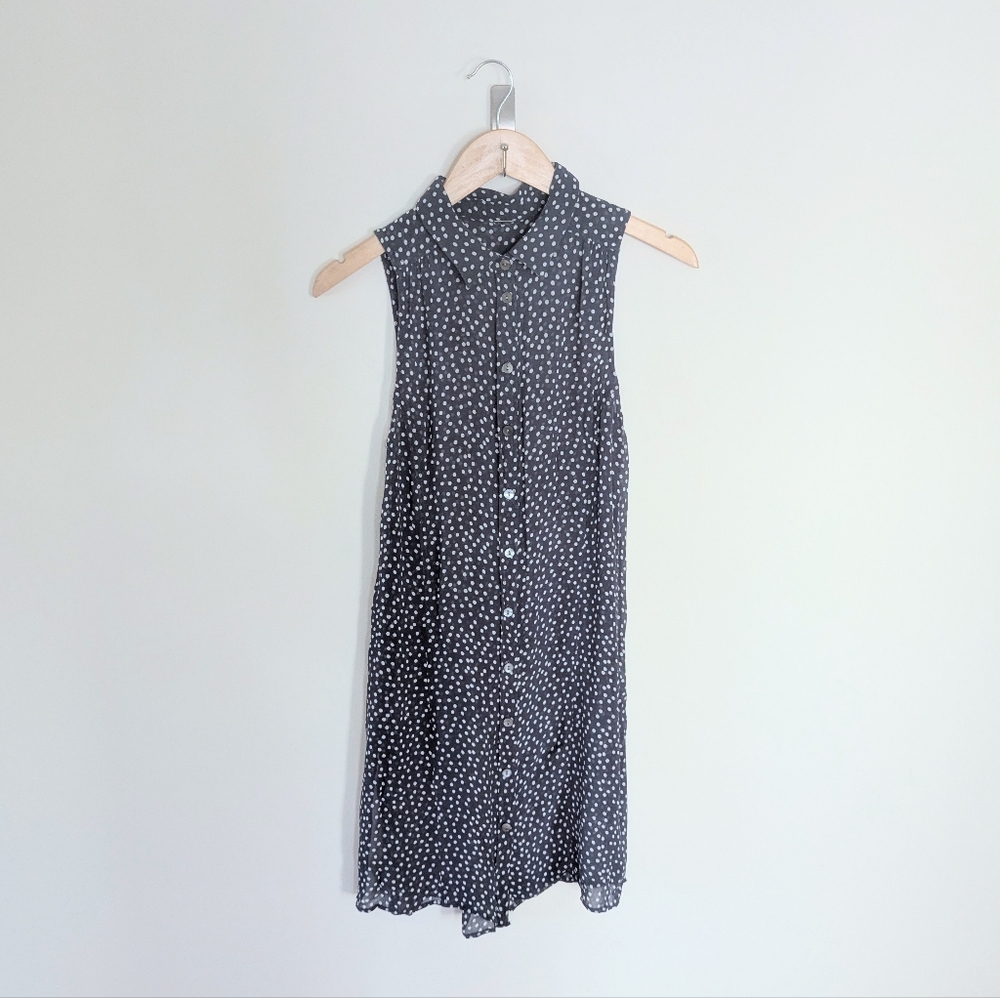 Chan Luu Sheer Polka Dot Button Up Dress